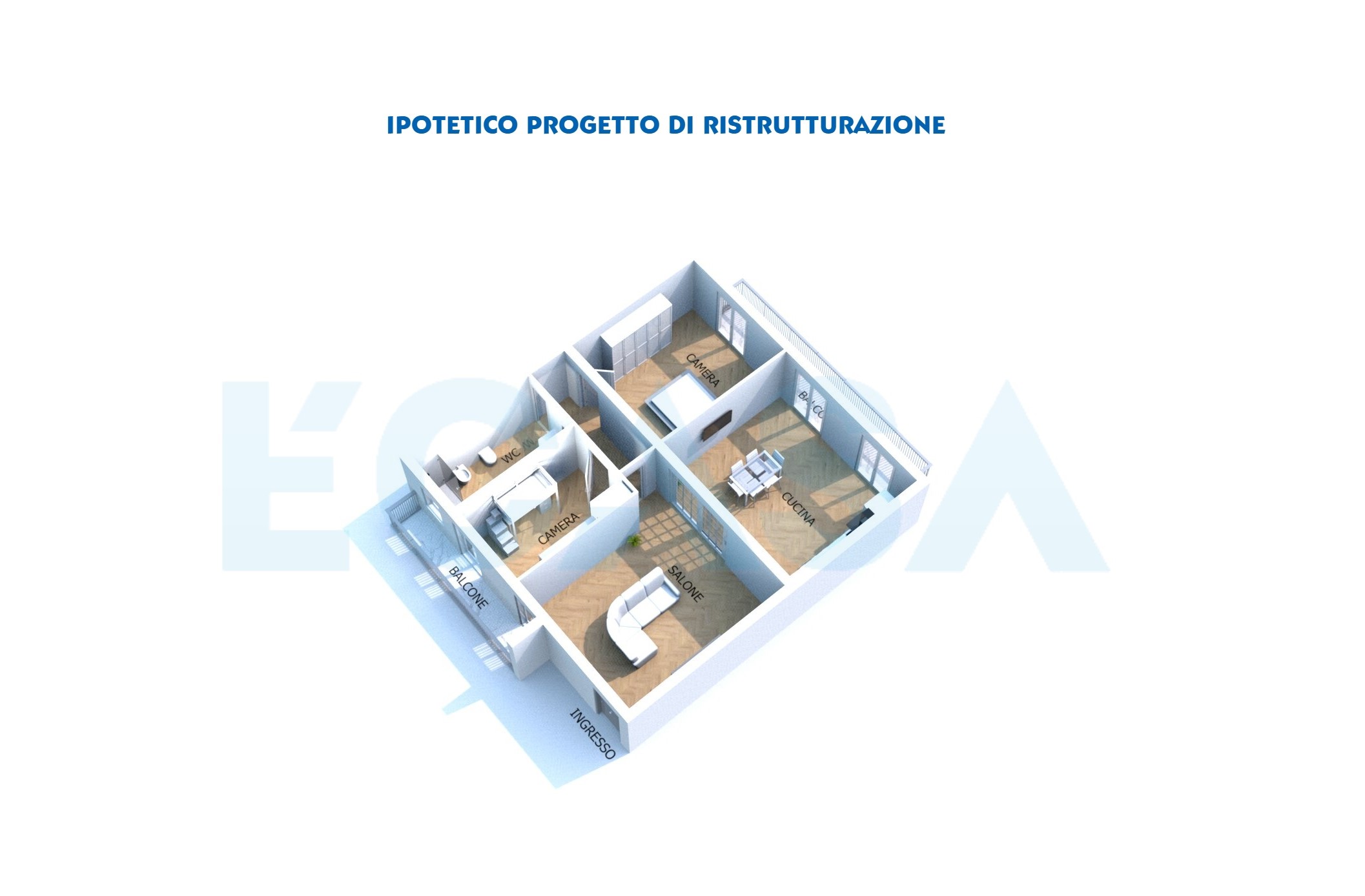 Planimetria 3D Ipotetico progetto di ristrutturazione