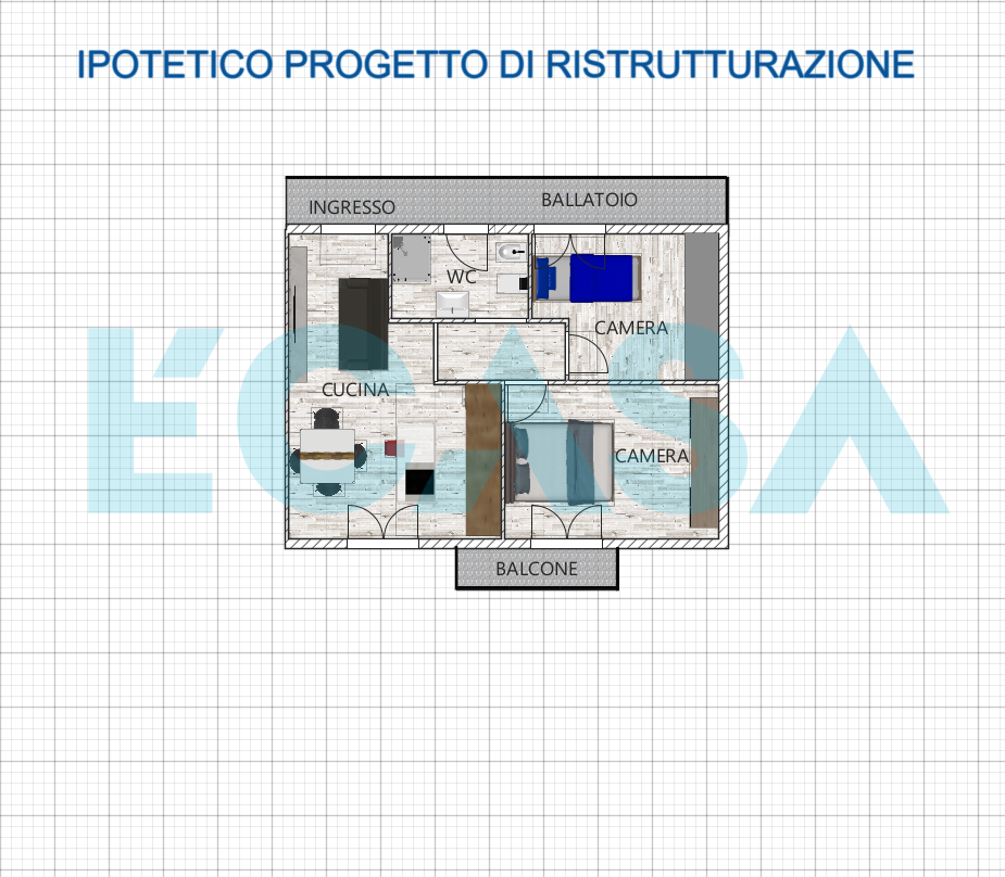 Planimetria 2D ipotetica ristrutturazione