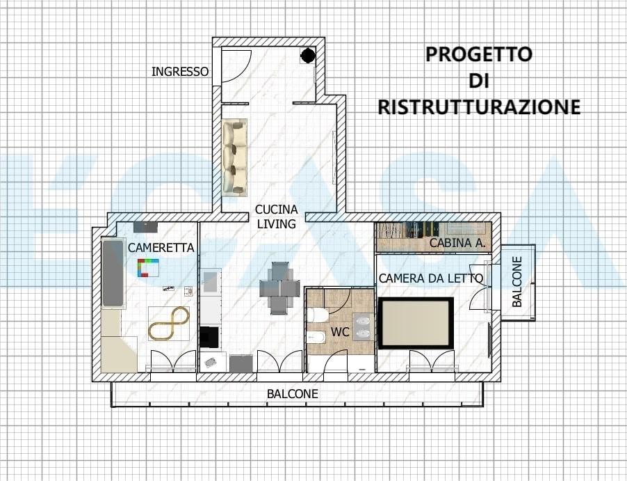 Planimetria 2D progetto ristrutturazione