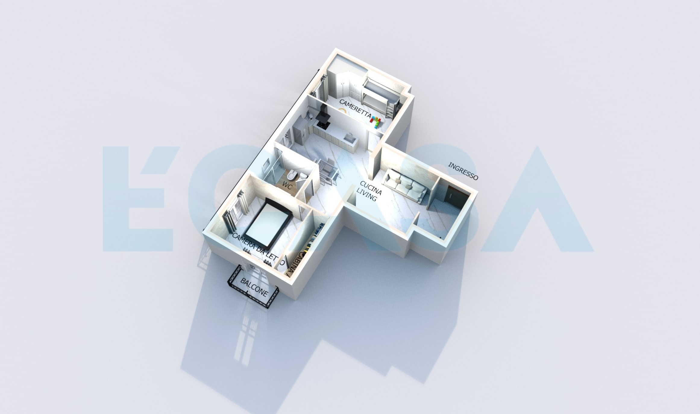 Planimetria 3D progetto ristrutturazione