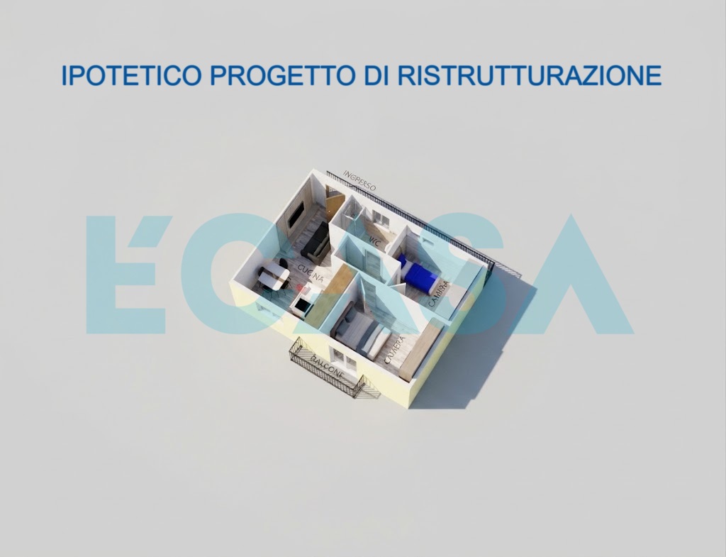 Planimetria 3D ipotetica ristrutturazione